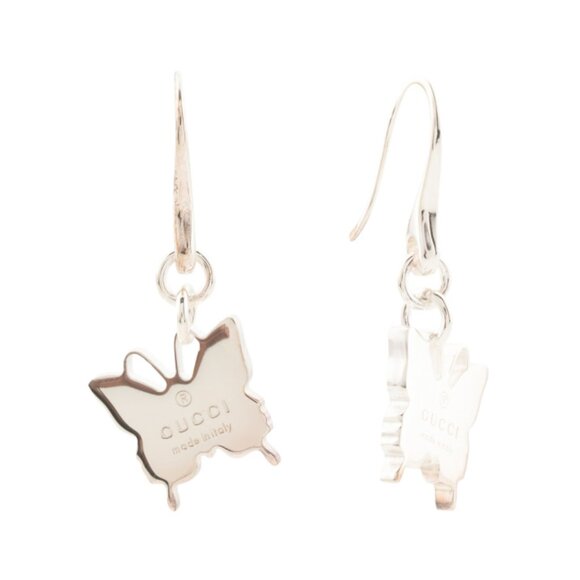 GUCCI Silver Made In Italy Sterling Silver Butterfly Motif Earrings - Picture 1 of 2
